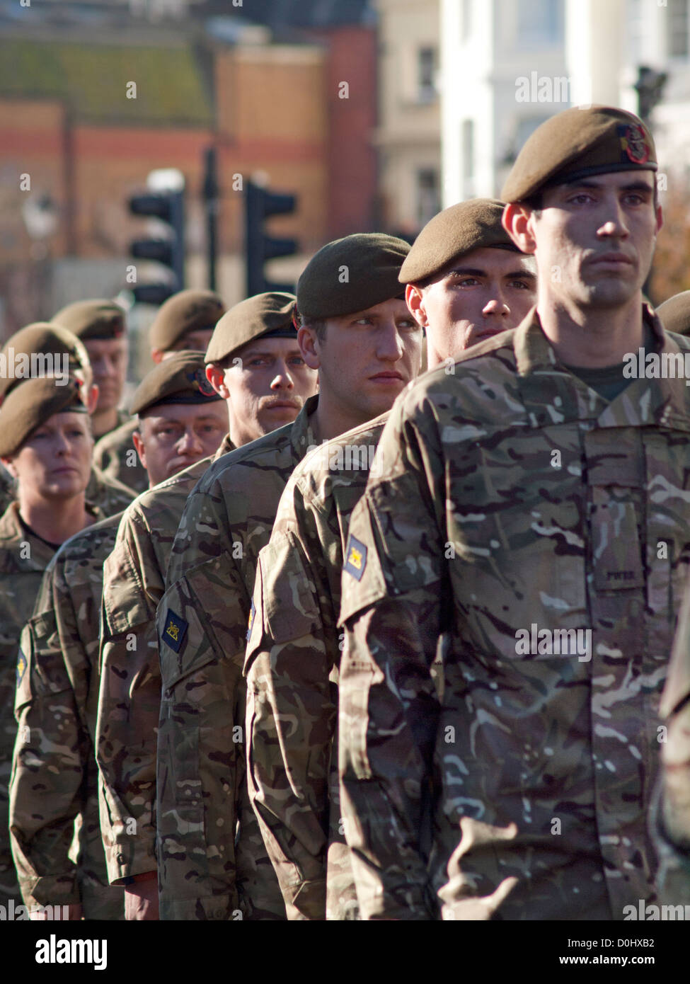 A ceremony to mark Remembrance Day,an event that happens in the UK on November the 11th every year. Stock Photo