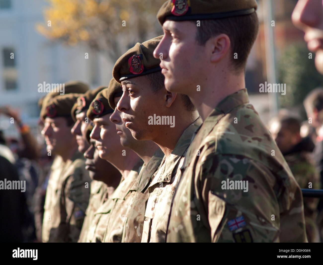 A ceremony to mark Remembrance Day,an event that happens in the UK on November the 11th every year. Stock Photo