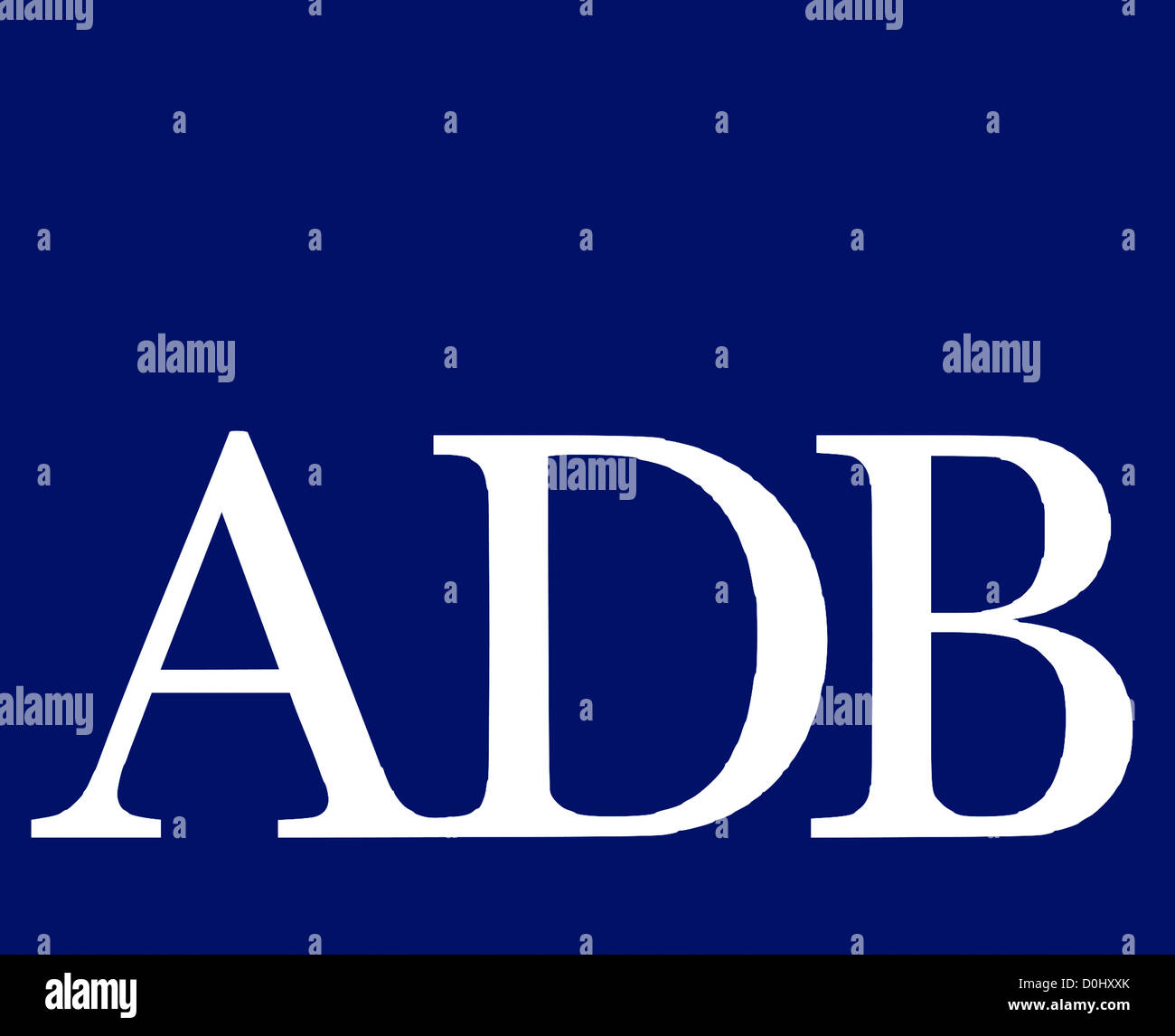Logo of the Asian Development Bank ADB with seat in Manila. Stock Photo