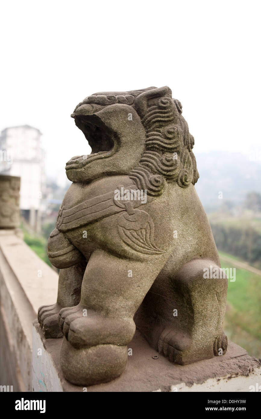 China stone art，Seriously, the symbol of majesty Stock Photo