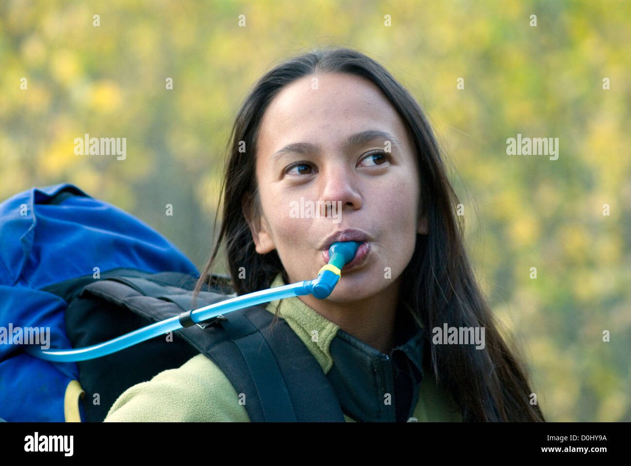 backpack with drinking tube