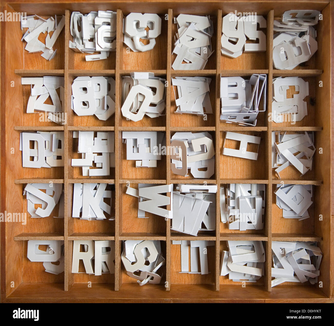 Cut Out Letters in a Box Stock Photo Alamy