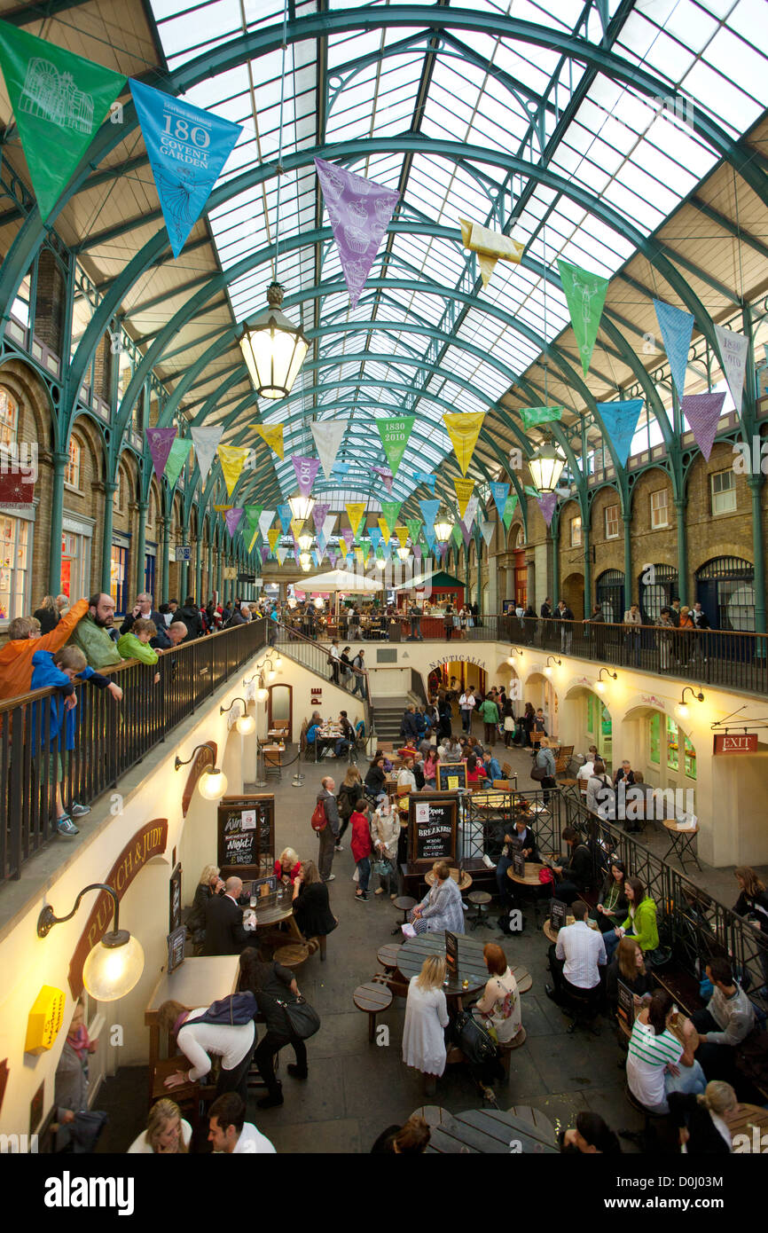 A view of the indoor shopping plaza at Covent Garden. Stock Photo