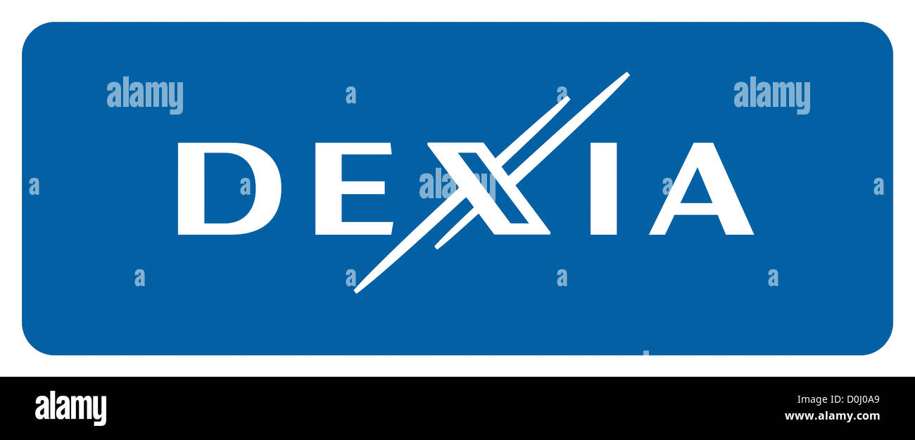 Logo of the Belgian bank Dexia based in Brussels. Stock Photo