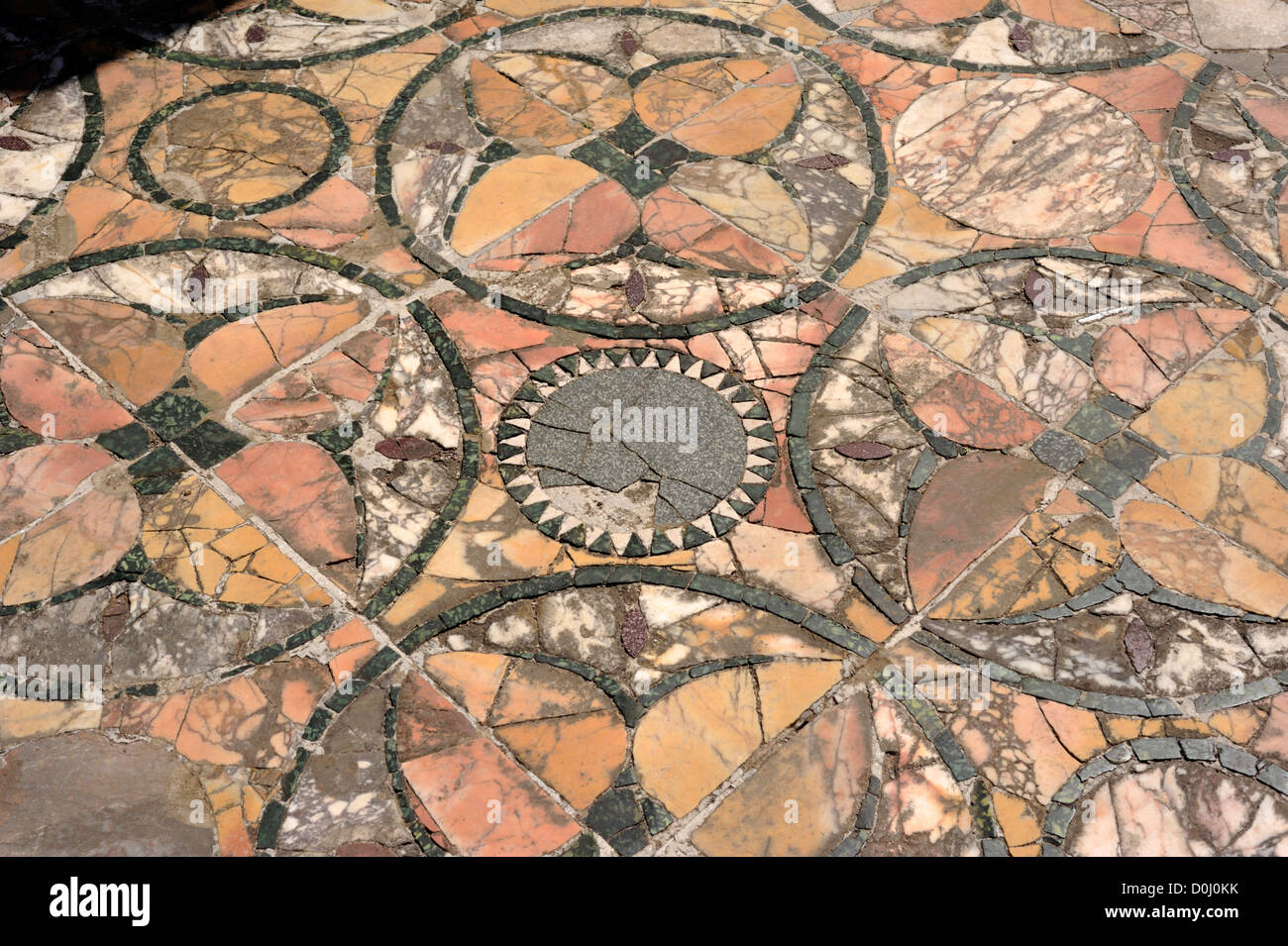 Italy, Rome, Ostia Antica, roman house of Cupid and Psyche (domus di Amore e Psiche), mosaic floor Stock Photo