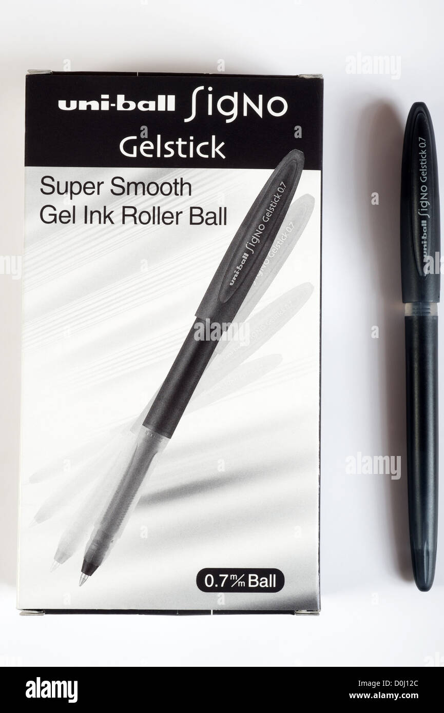 Pack of Uni-Ball signo roller ball pens Stock Photo