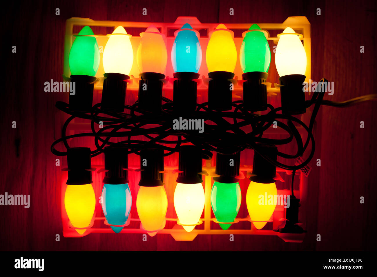 Traditional Christmas Tree Lights in a case Stock Photo Alamy