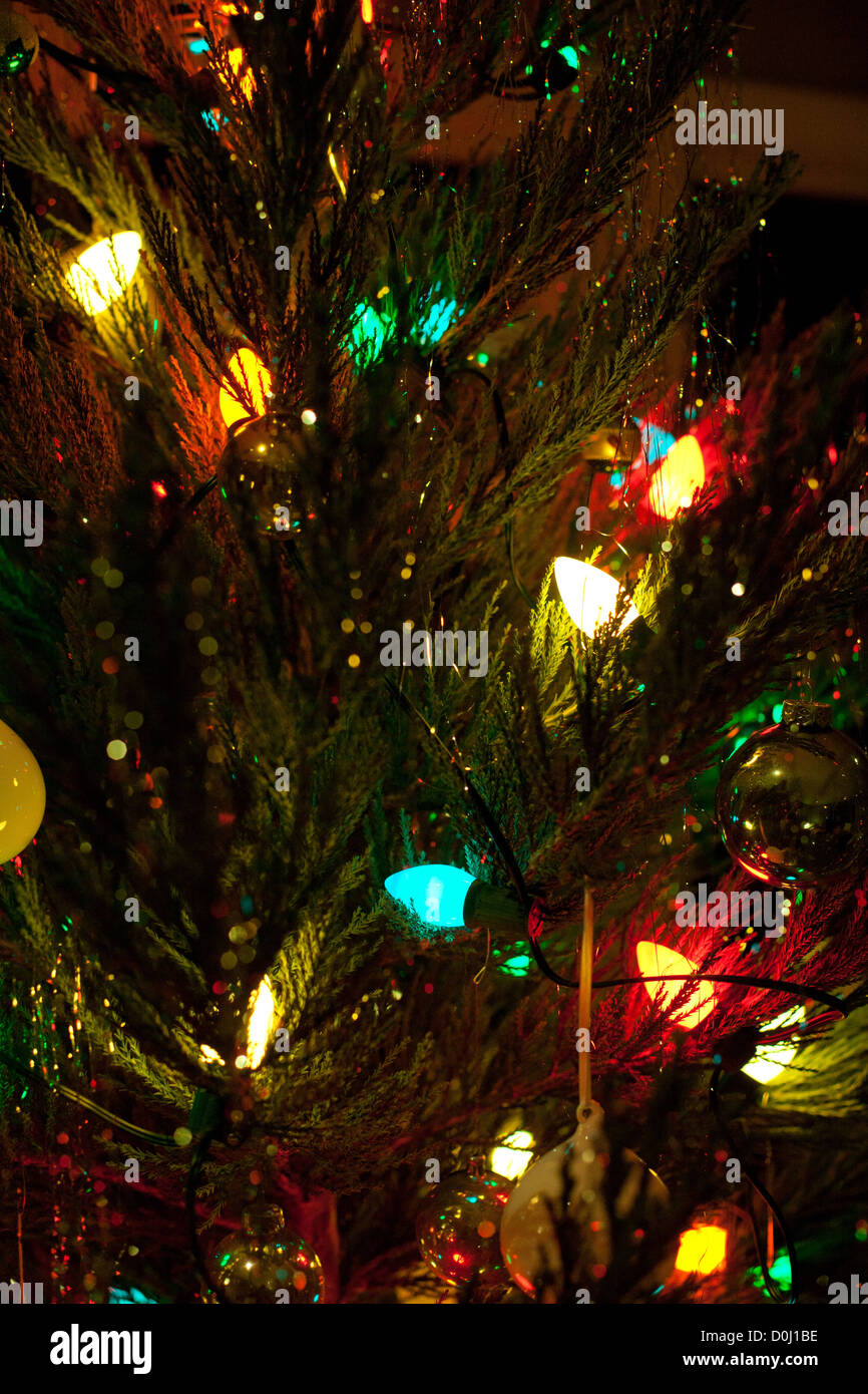Christmas lights on a tree hires stock photography and images Alamy