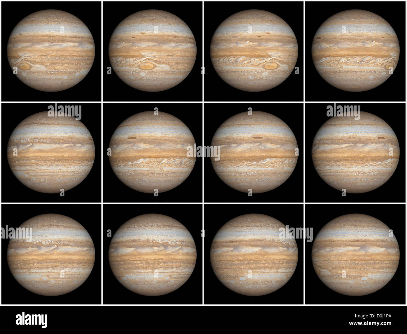 Digital Illustration of Jupiter's Rotation On Its Axis Stock Photo Alamy