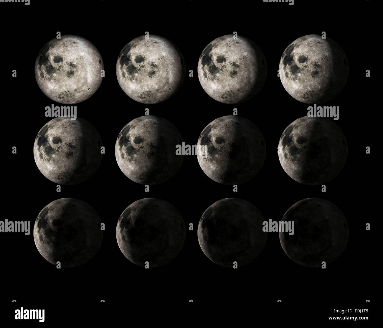 Phases of the moon illustration hi-res stock photography and images - Alamy