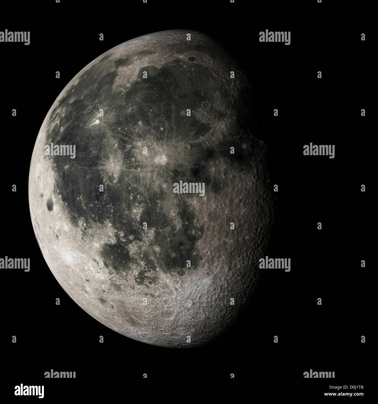 Digital Illustration of a Waning Gibbous Moon Stock Photo Alamy