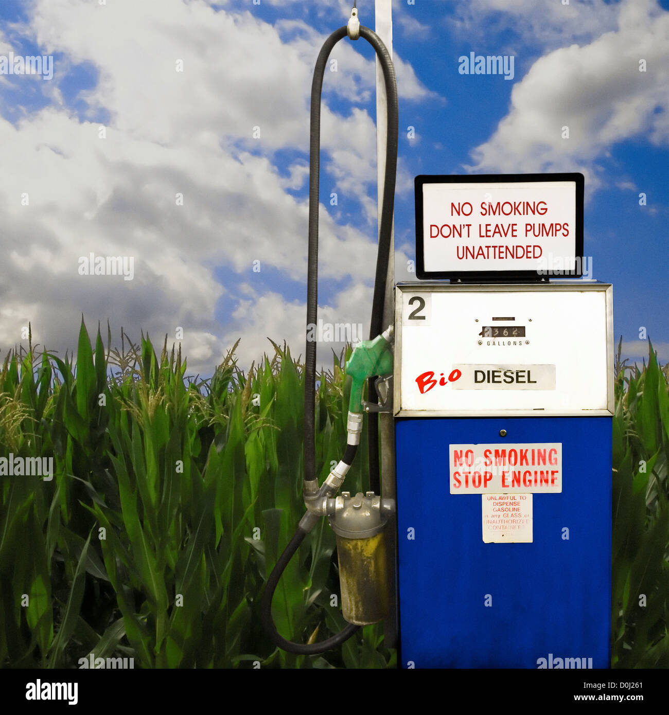 Biodiesel Pump in a Corn Field Stock Photo Alamy
