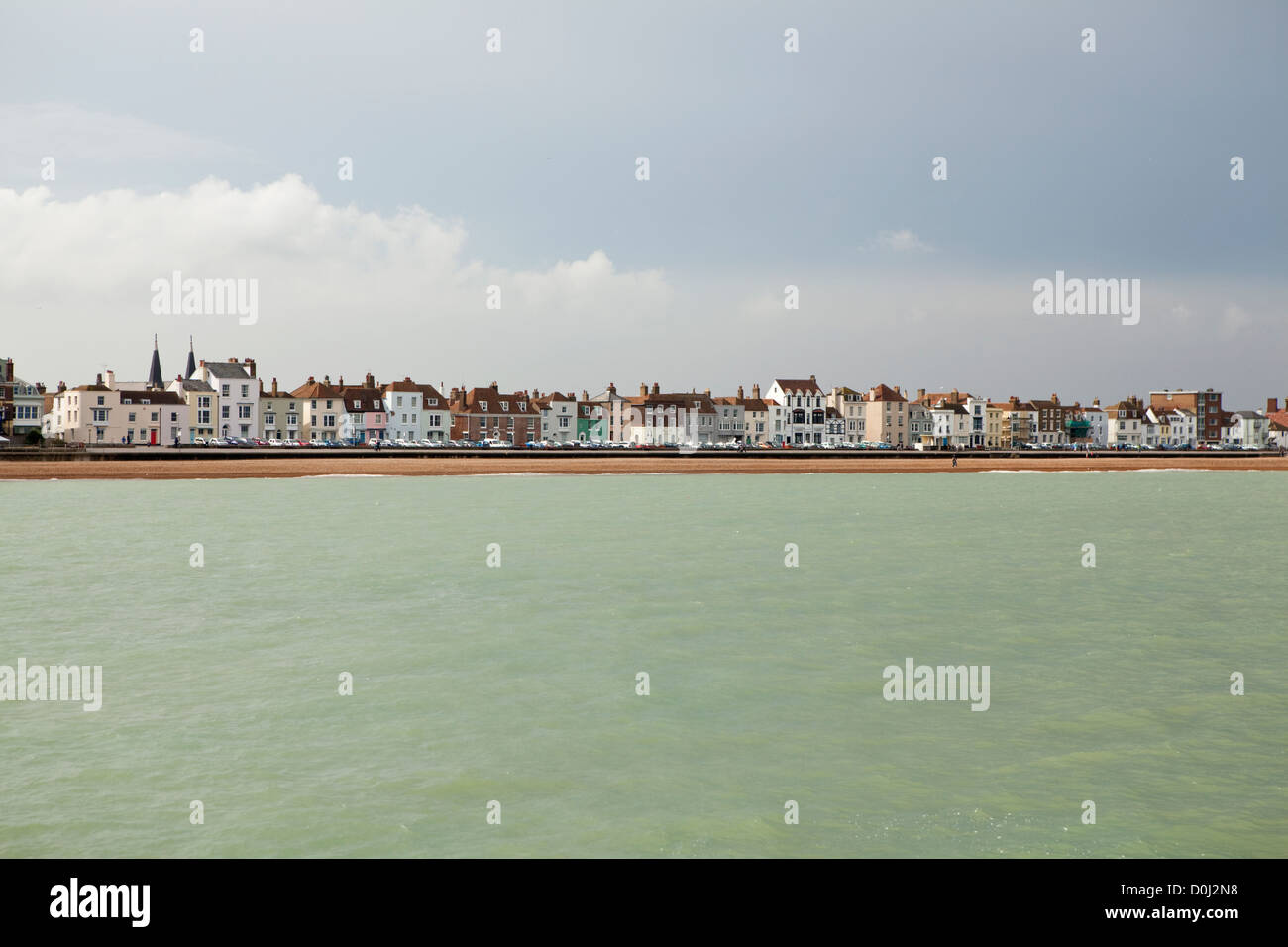 A view of the traditional cinque port town of Deal from the Pier. Stock Photo