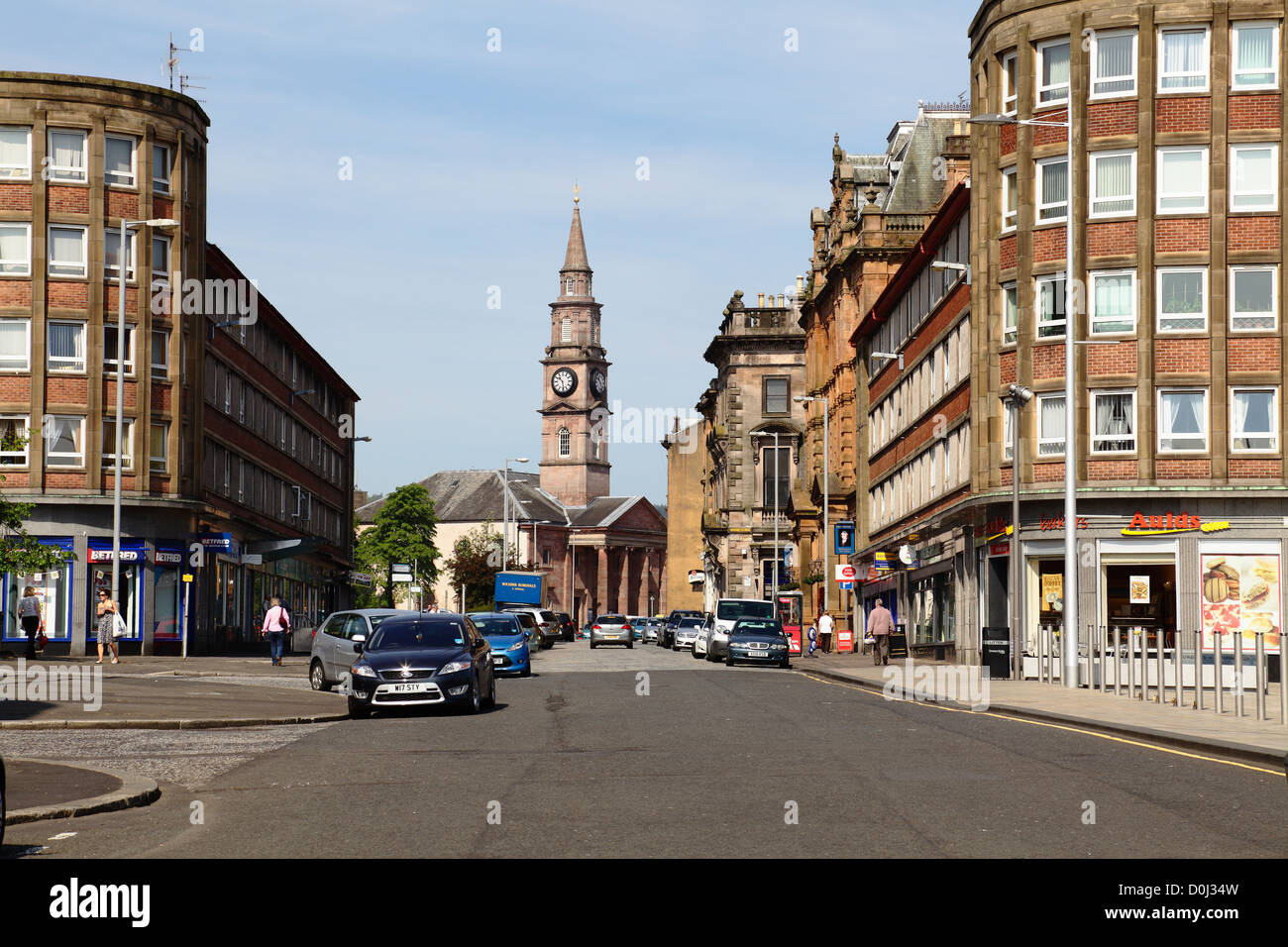 Looking West along Cathcart Street in Greenock, Inverclyde, Scotland, UK Stock Photo