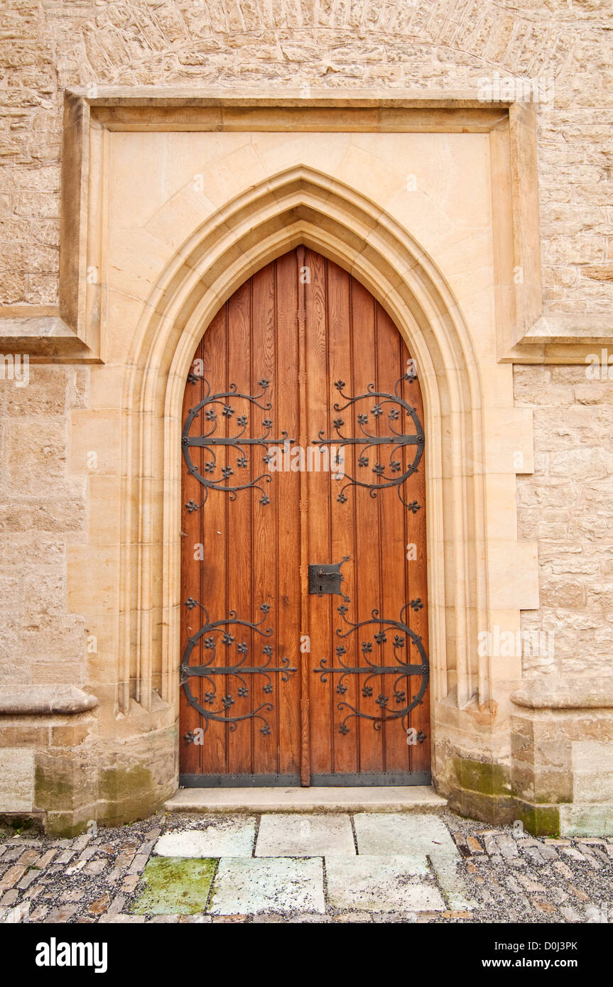 Old massive church door of the catholic church Stock Photo - Alamy