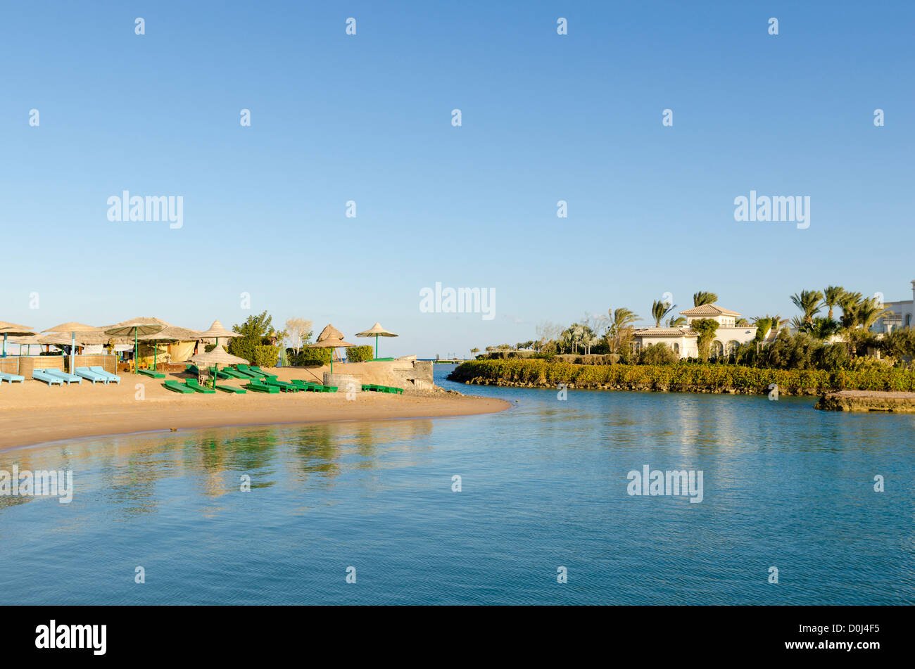 [El Gouna] [Red sea] lagoon hotel beach resort sea Stock Photo