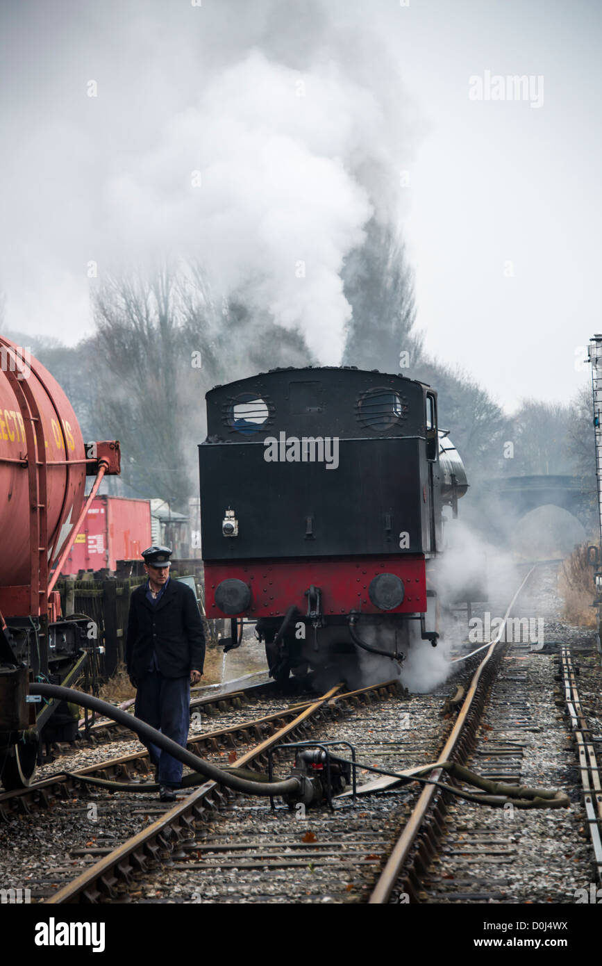 Restored train station on the Peak Rail line that runs between Rowsley
