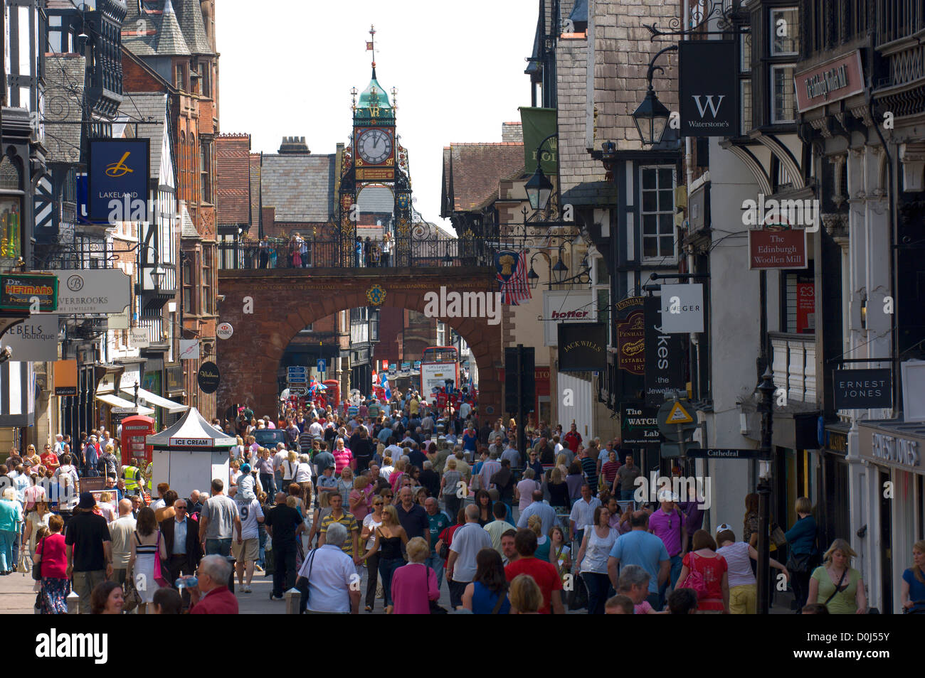 A view along the high street in Chester Stock Photo Alamy
