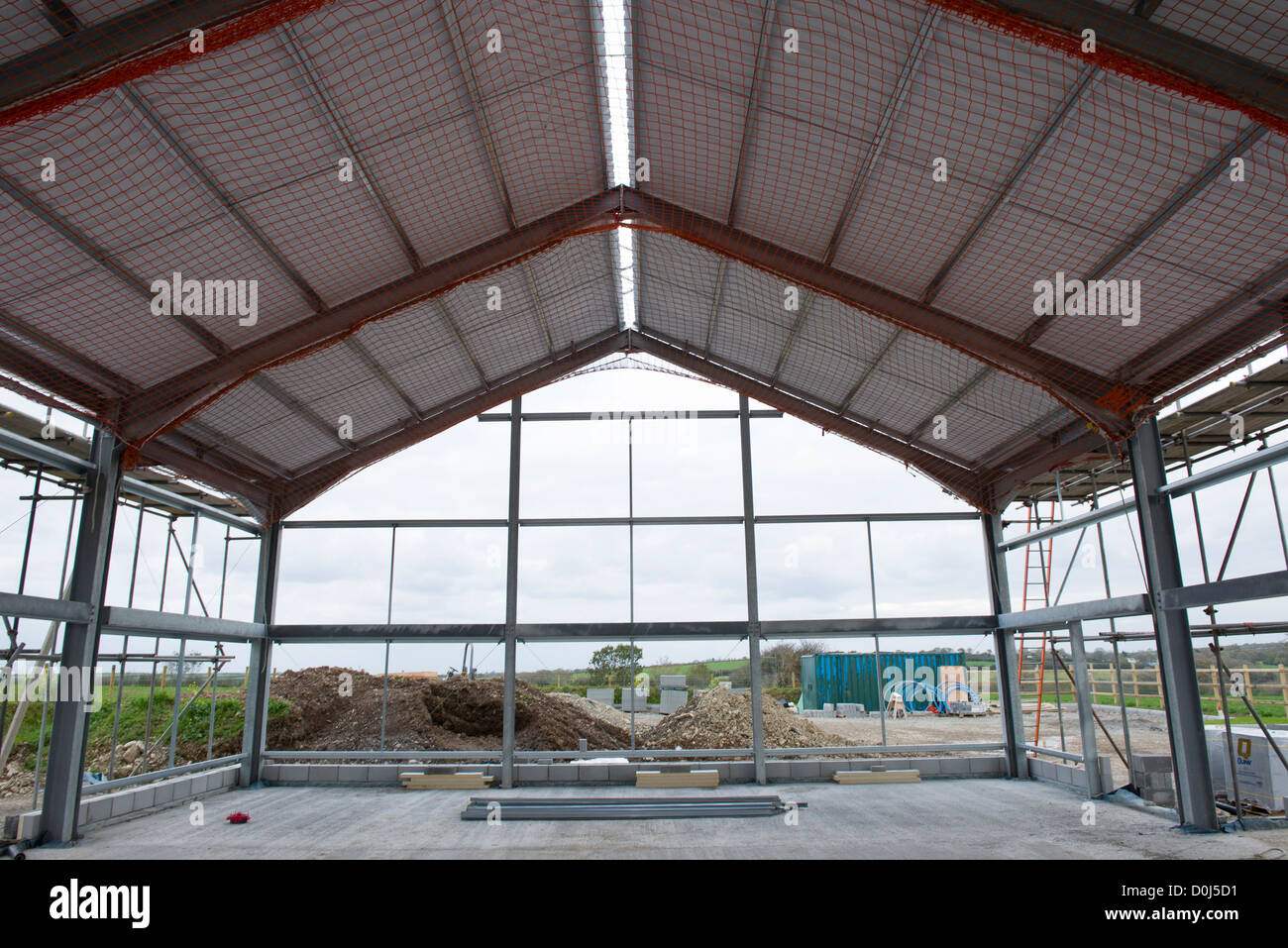 A steel framed industrial building, frame and roof in place Soon to be
