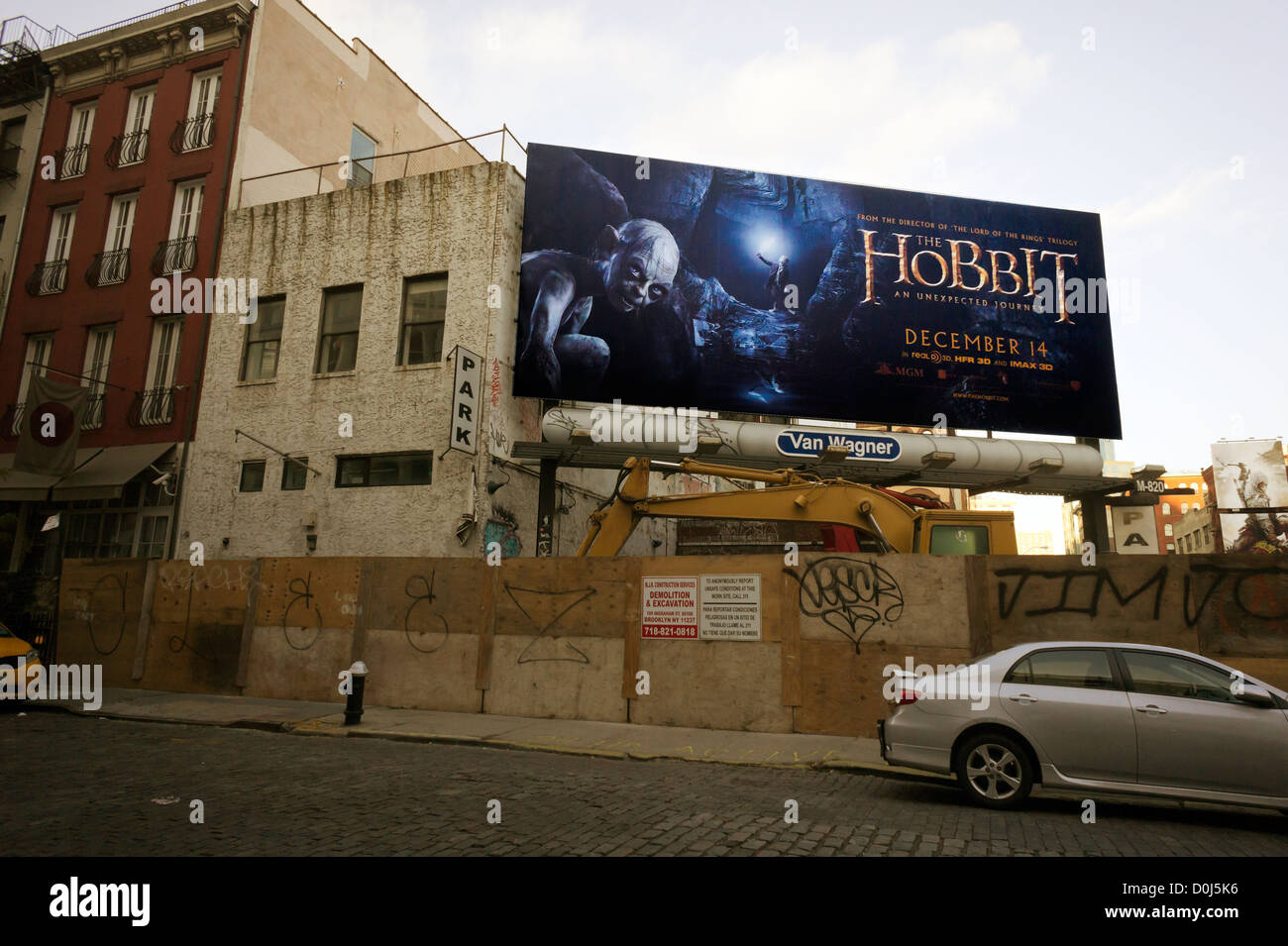 A billboard advertising the 'The Hobbit' movie, is seen in New York Stock Photo