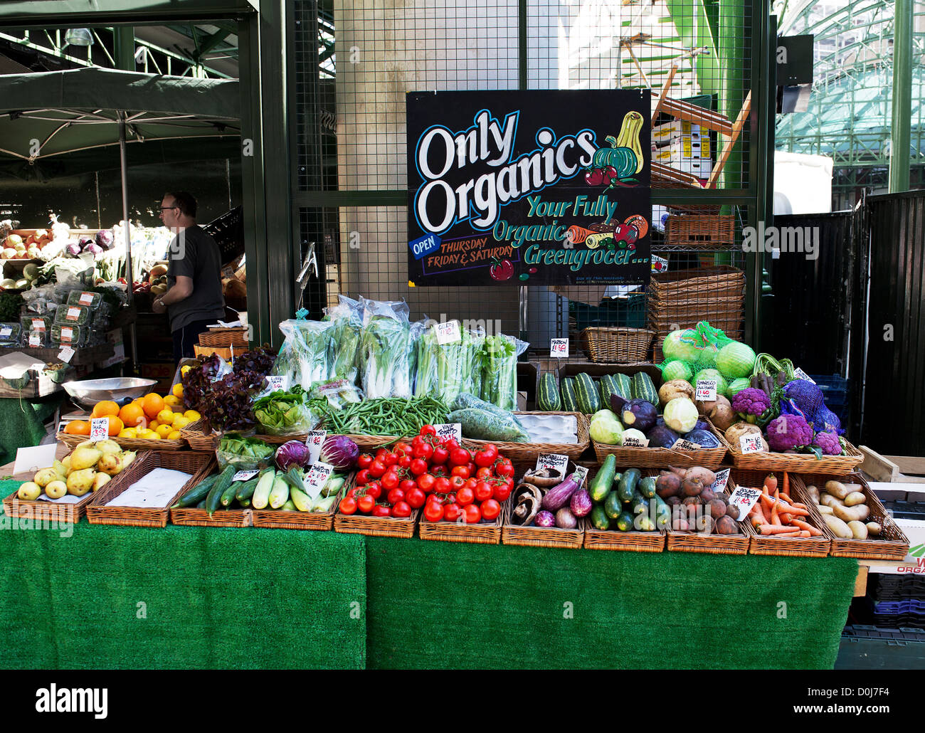 Organic produce on sale at Borough Market. Stock Photo