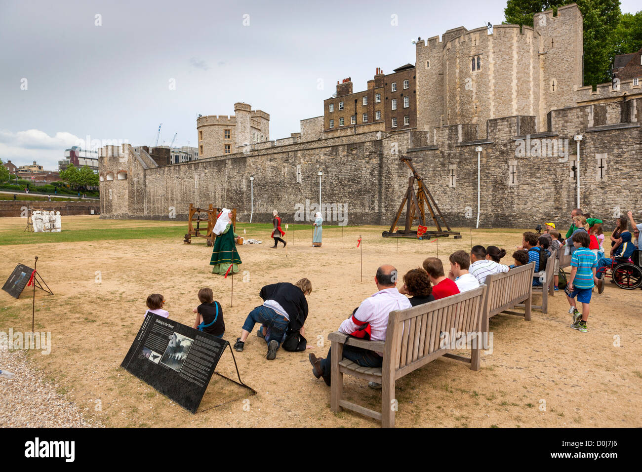 Historical re-enactments at the Tower of London, England, UK, Europe. Stock Photo