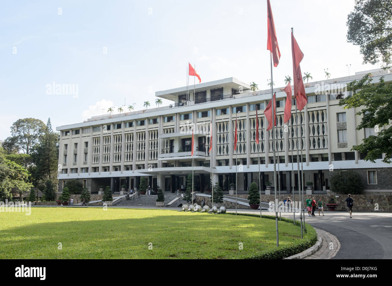 HO CHI MINH CITY, Vietnam - Reunification Palace (the former Presidential Palace) in downtown Ho Chi Minh City (Saigon), Vietnam. The palace was used as the command headquarters of South Vietnam during the Vietnam War. Stock Photo