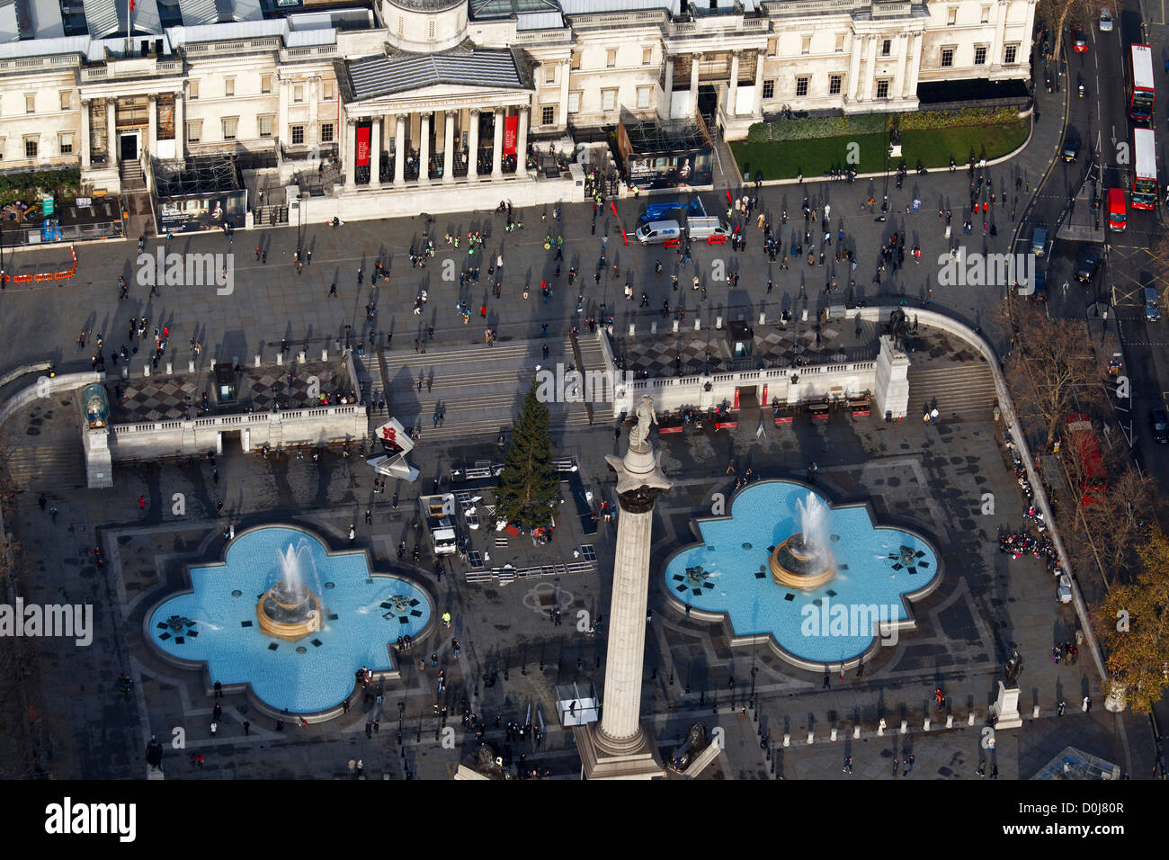 Aerial view of Trafalgar Square in London. Stock Photo