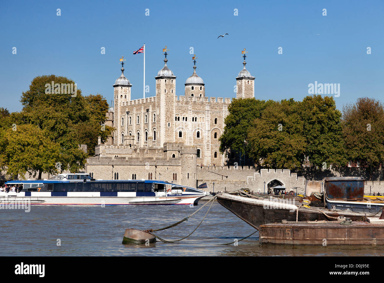 The Tower of London on a hot autumn day. Stock Photo