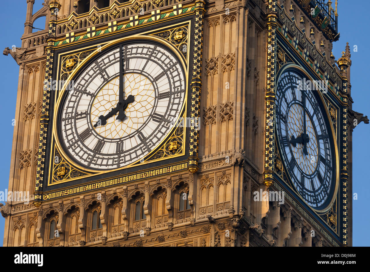 Detail of the clock face of Big Ben in London. Stock Photo