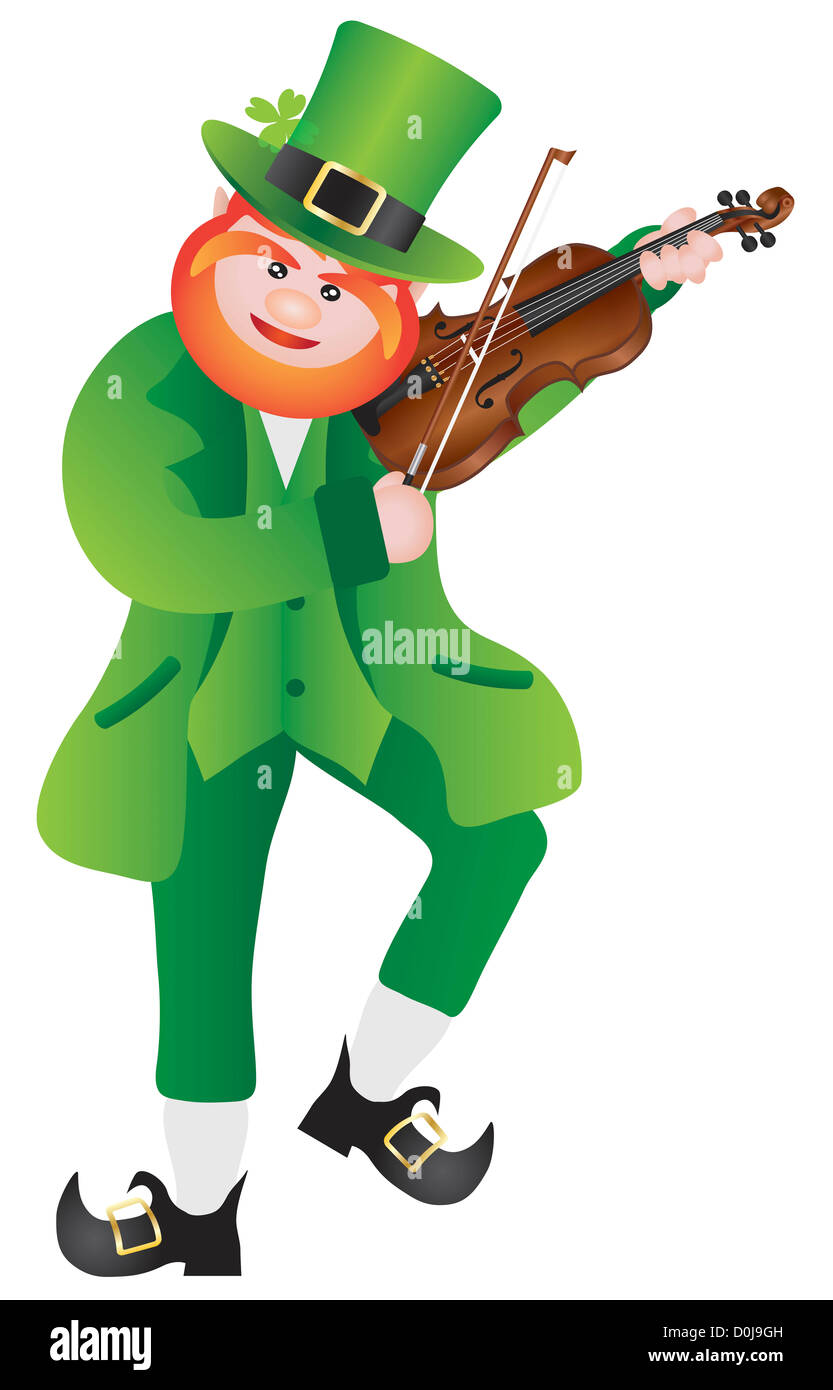 st patricks day leprechaun violin