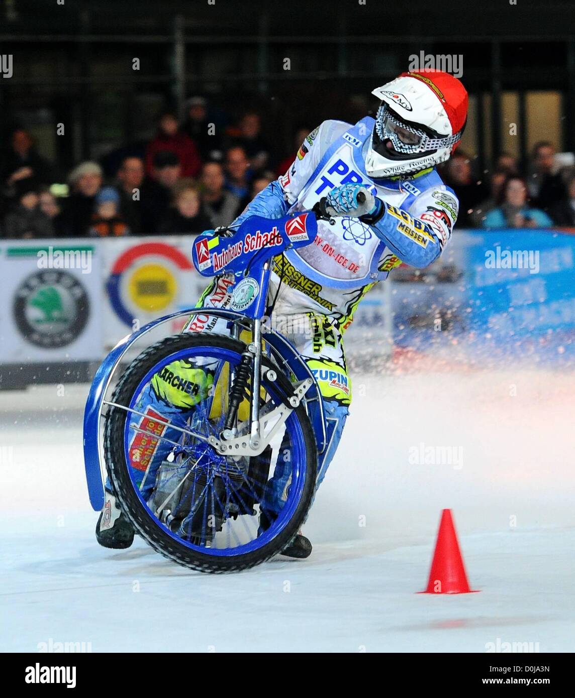 25.11.2012. Freital Speedway, Germany. Ice Speedway competition. Ronny Weis Germany Stock Photo