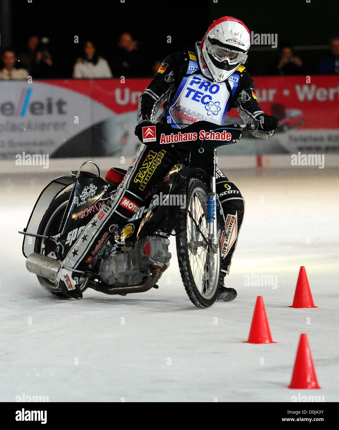 25.11.2012. Freital Speedway, Germany. Ice Speedway competition. Richard Geyer Germany Stock Photo