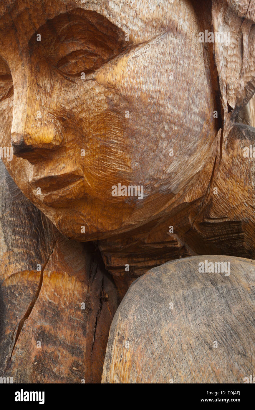 Wooden sculpture in the grounds of Regent's Park. Stock Photo