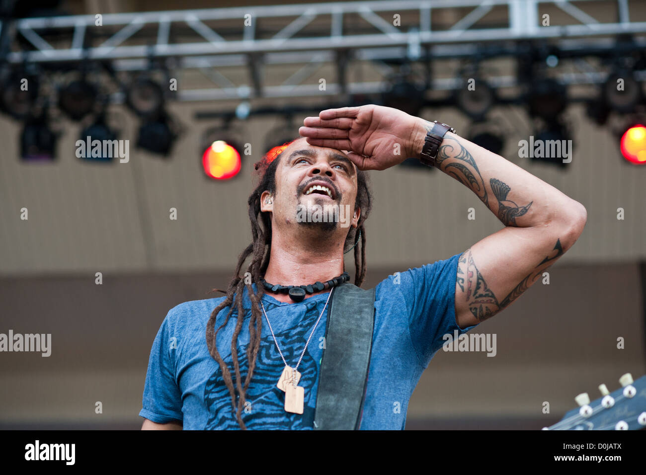 Michael Franti & Spearhead performing at the Taste of Chicago, July 13, 2012. MAX HERMAN/ALAMY Stock Photo