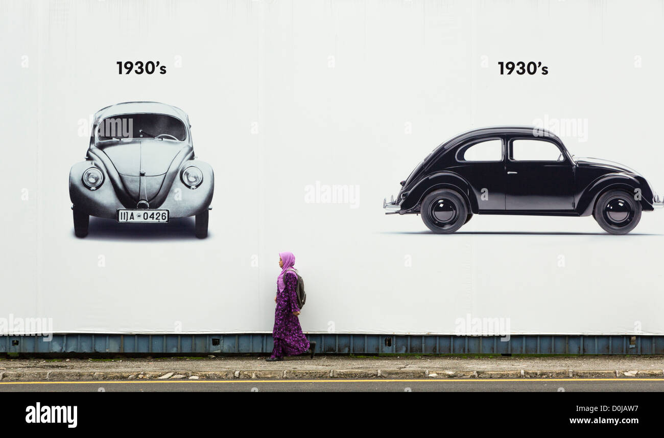 large advertisement for VW (Volkswagen) in the streets of Kuala Lumpur, Malaysia Stock Photo