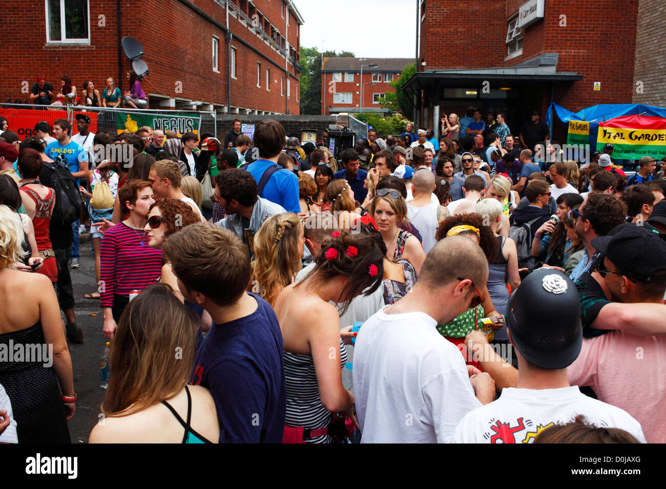 People partying at St Paul's Carnival in Bristol. Stock Photo