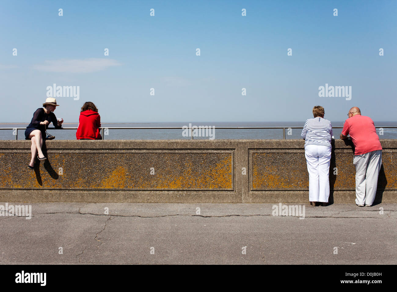 People on Burnham on Sea promenade. Stock Photo