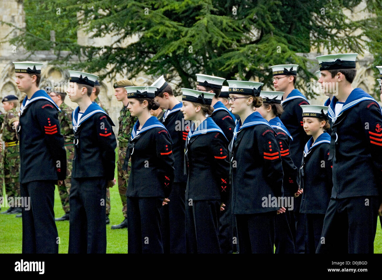 Members of the Sea Cadet Corps on parade at the Royal Salute for ...