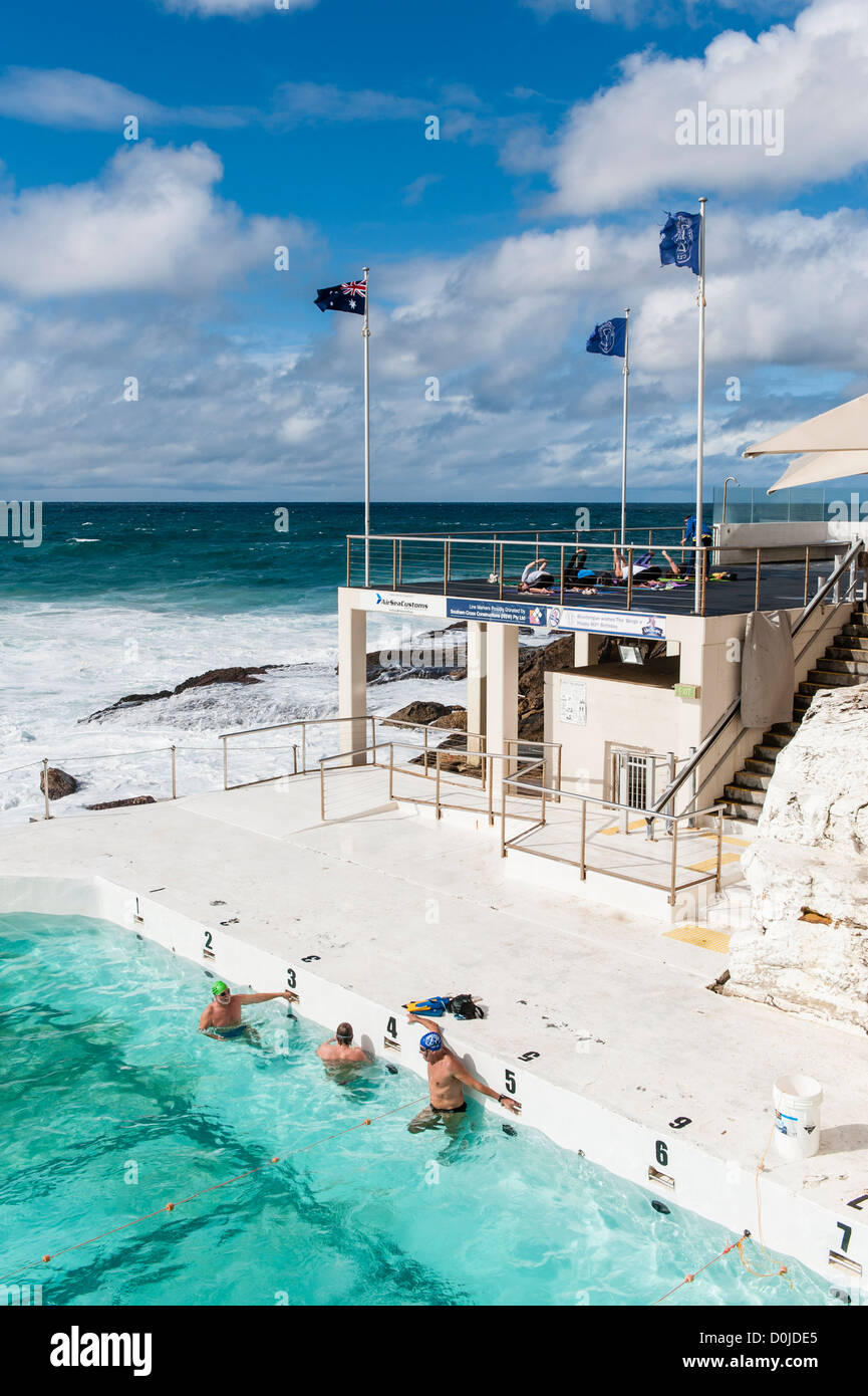 The Bondi Icebergs Winter Swimming Club. Founded in 1929 and very famous sea water swimming pool. Stock Photo