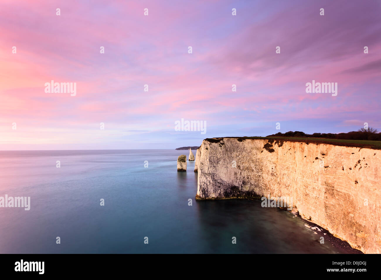 A view toward The Pinnacles on the Dorset coast Stock Photo - Alamy