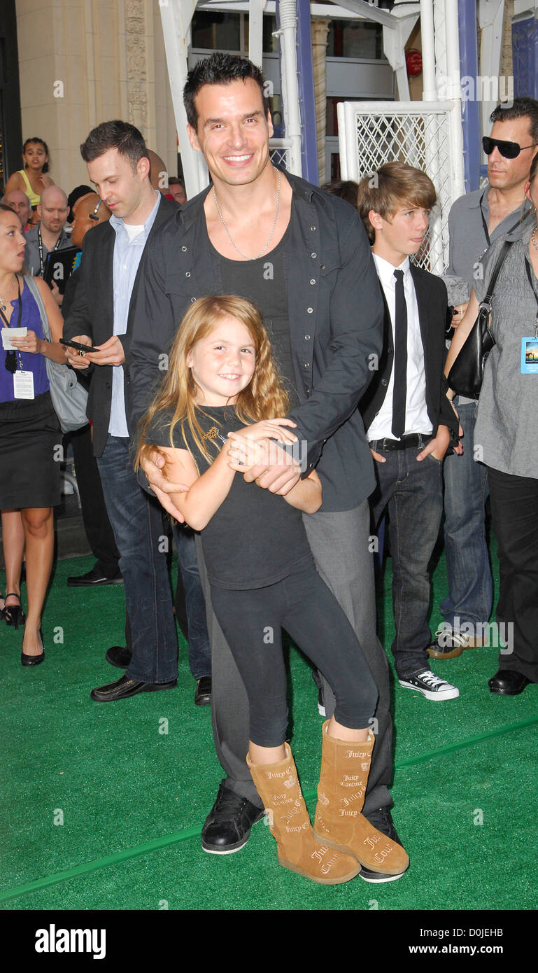 Antonio Sabato Jr. and daughter Premiere of Walt Disney Pictures' 'Secretariat' held at The El Capitan Theater - Arrivals Los Stock Photo