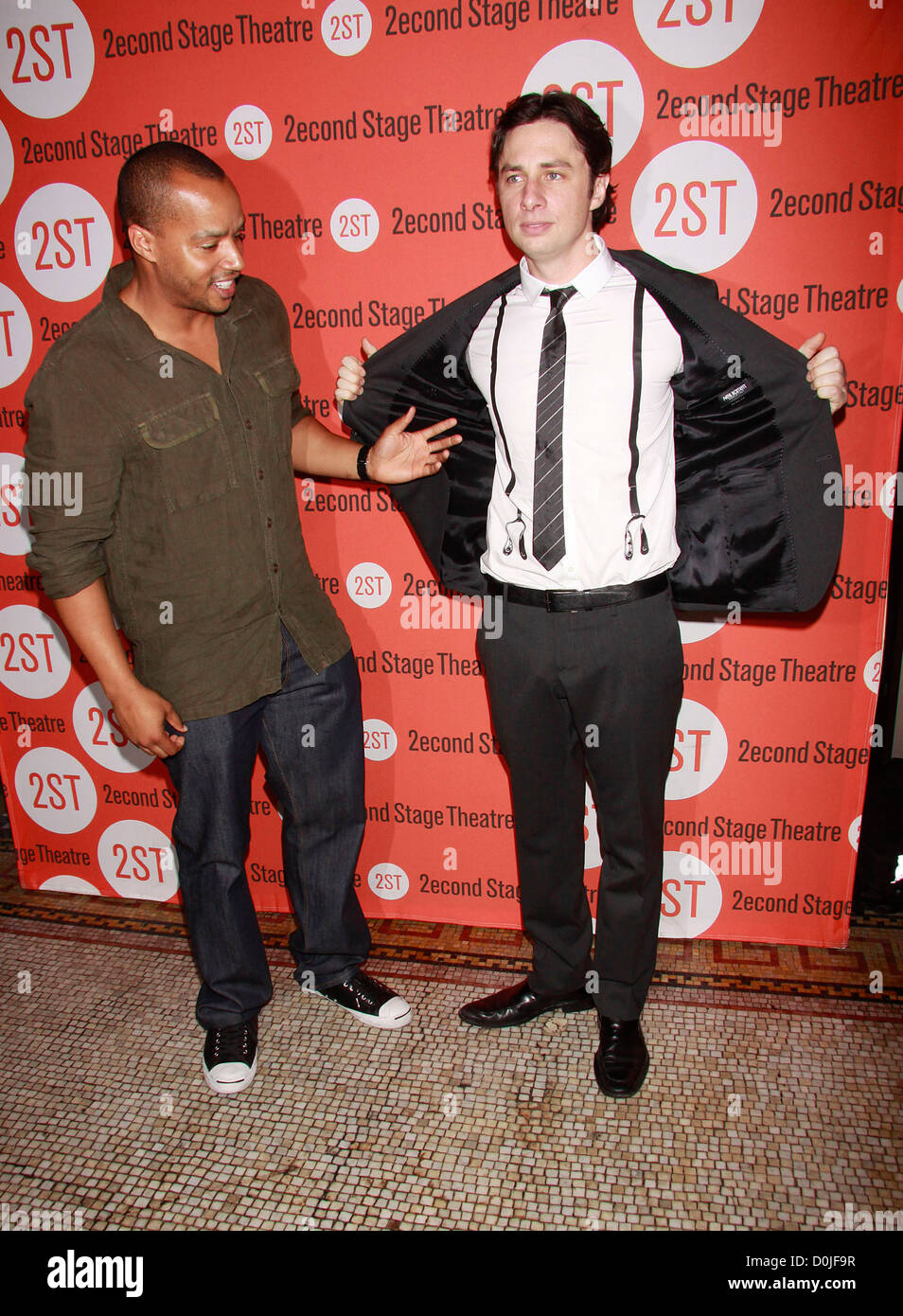 Donald Faison And His Scrubs Tv Co Star Zach Braff Opening Night After Party For The Off