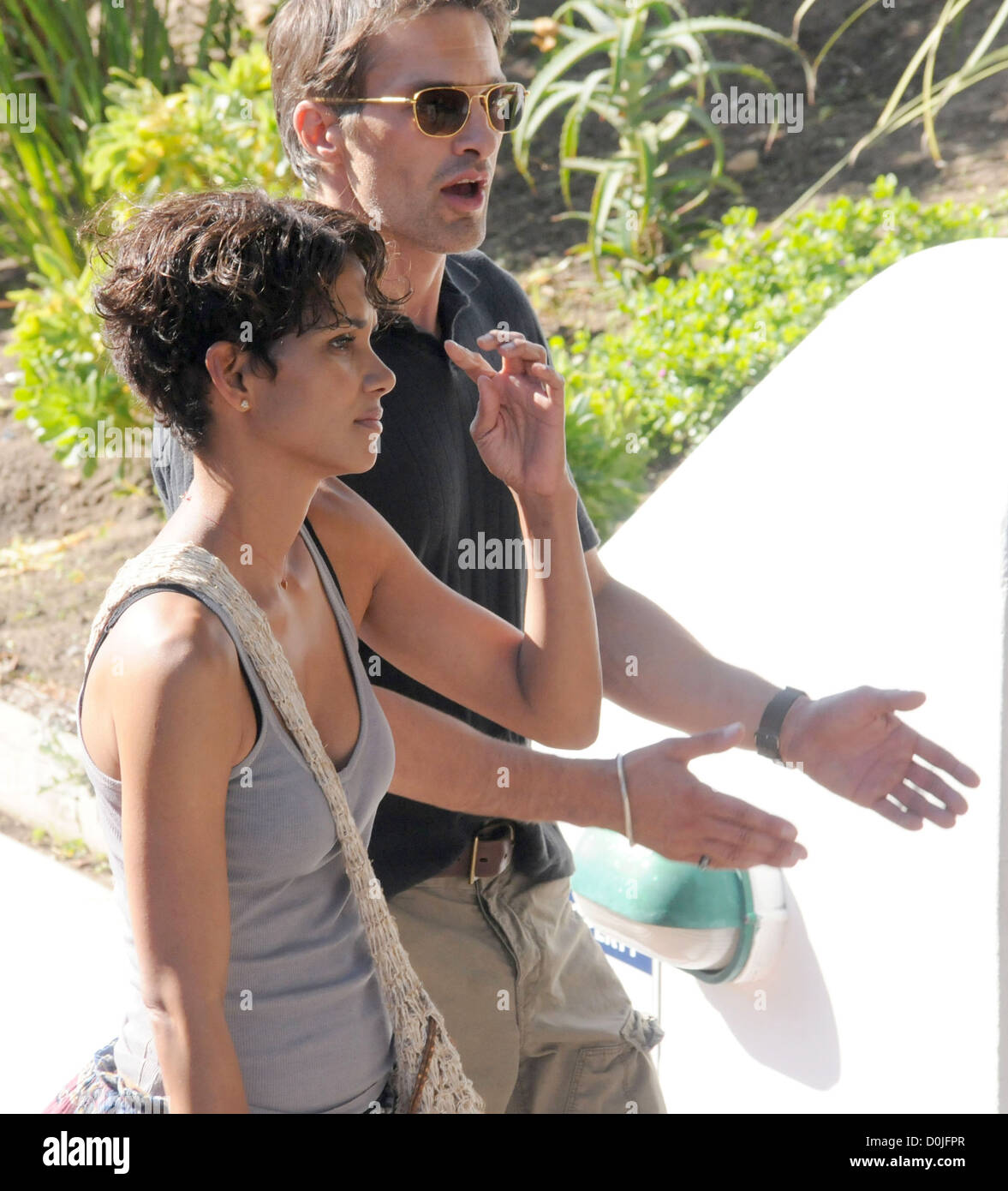 Halle Berry and co-star Olivier Martinez in Cape Town on the set of the ...