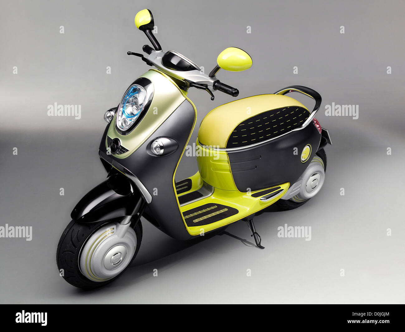 The MINI downsizes with electric scooter The future of the MINI is taking a turn on two wheelsengineers have unveiled a new Stock Photo