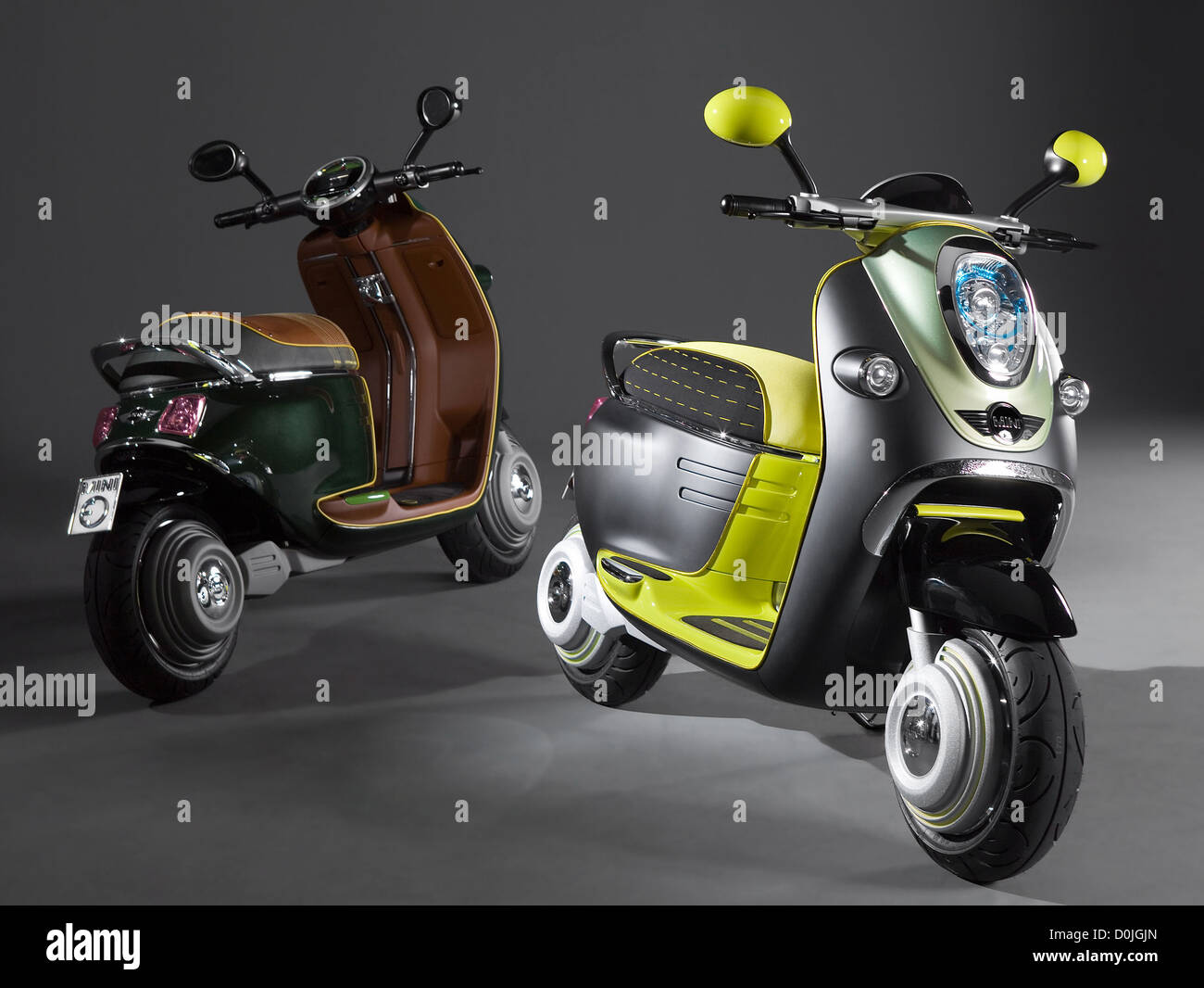 The MINI downsizes with electric scooter The future of the MINI is taking a turn on two wheels - engineers have unveiled a new Stock Photo