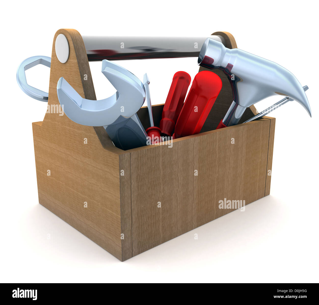Toolbox, white and isolated background (done in 3d Stock Photo - Alamy
