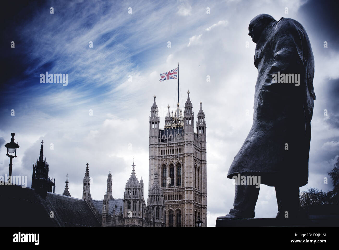 Winston churchill silhouette hires stock photography