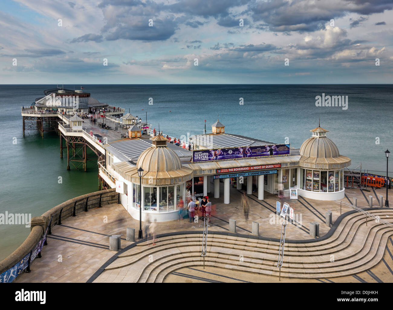 Looking down on Cromer Pier. Stock Photo