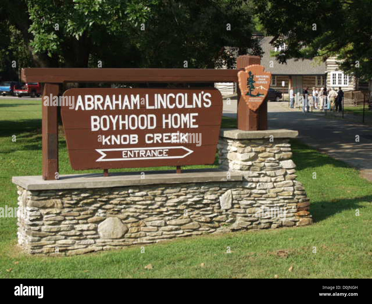 Abraham Lincoln Boyhood Home Knob Creek Entrance sign Stock Photo Alamy